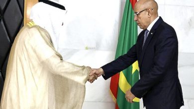 صورة الرئيس الموريتاني يتسلم اوراق اعتماد 17 سفيرا
