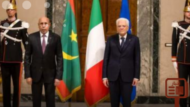 صورة رئيس الجمهورية يجري محادثات مع نظيره الايطالي