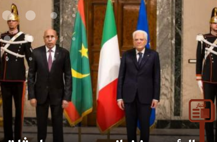 صورة رئيس الجمهورية يجري محادثات مع نظيره الايطالي