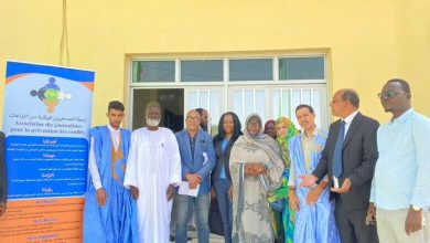 صورة الإعلان في نواكشوط عن بدء أنشطة “رابطة الصحفيبن للوقاية من النزاعات”