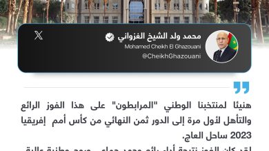 صورة رئيس الجمهورية بهنئ المنتخب الوطني – المرابطون