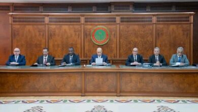 صورة إنعقاد المجلس الاعلى للقضاء تحت رئاسة رئيس الجمهورية