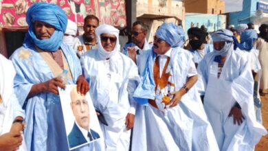 صورة كيفه/ تيار الوفاء والانصاف بقيادة الدكتور محمد ولد سيد ابات يستقبل رئيس الجمهورية