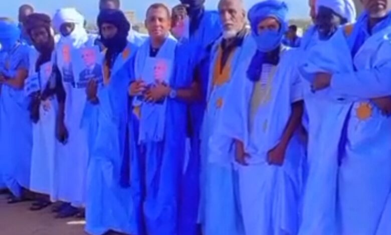 صورة أم القرى / الزعيم التقليدي الناده ولد عبدالله القيادي في حلف المواطنة يحشد لإستقبال رئيس الجمهورية